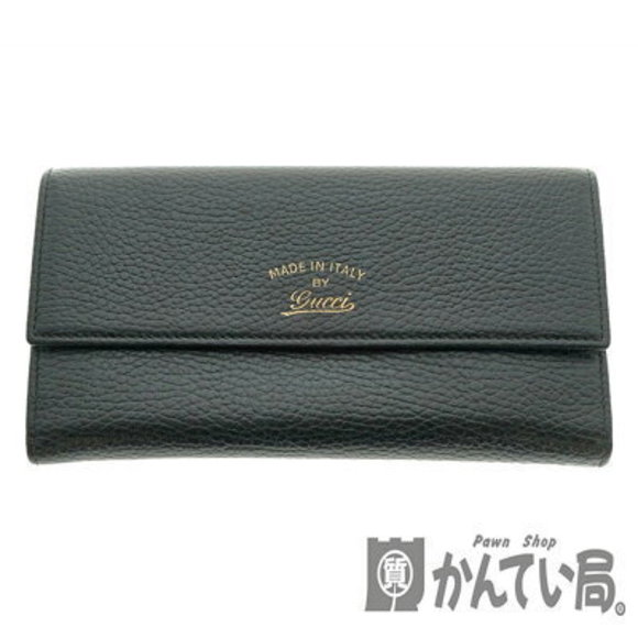 GUCCI Long Wallet Black Leather Swing - Picture 1 of 9